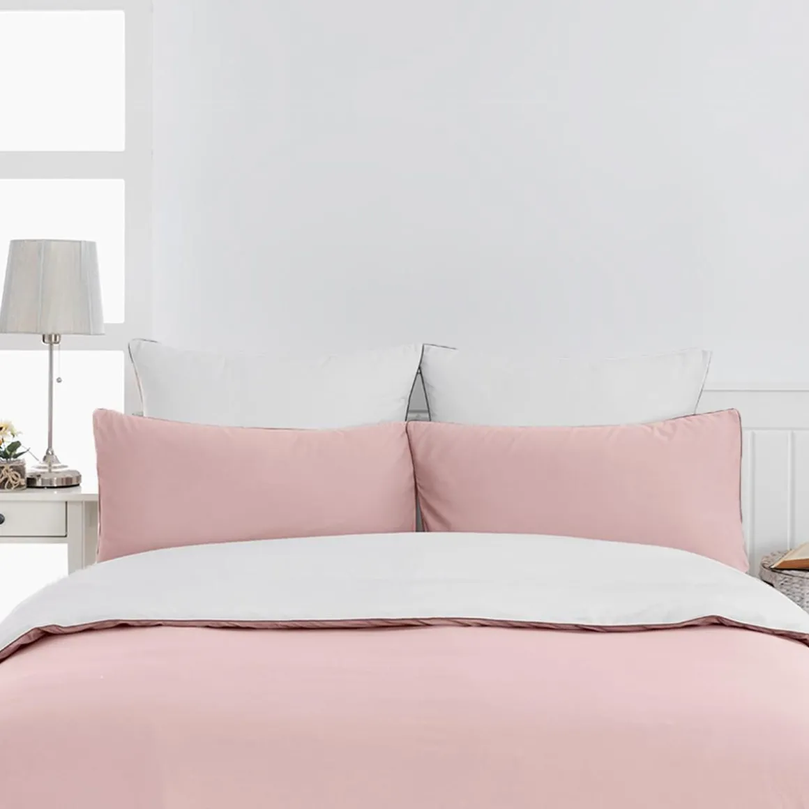 Housse de couette bicolore en percale coton DOZMARY