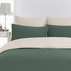 Housse de couette bicolore en percale coton DOZMARY