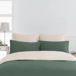 Housse de couette bicolore en percale coton DOZMARY
