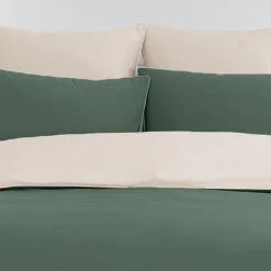 Housse de couette bicolore en percale coton DOZMARY