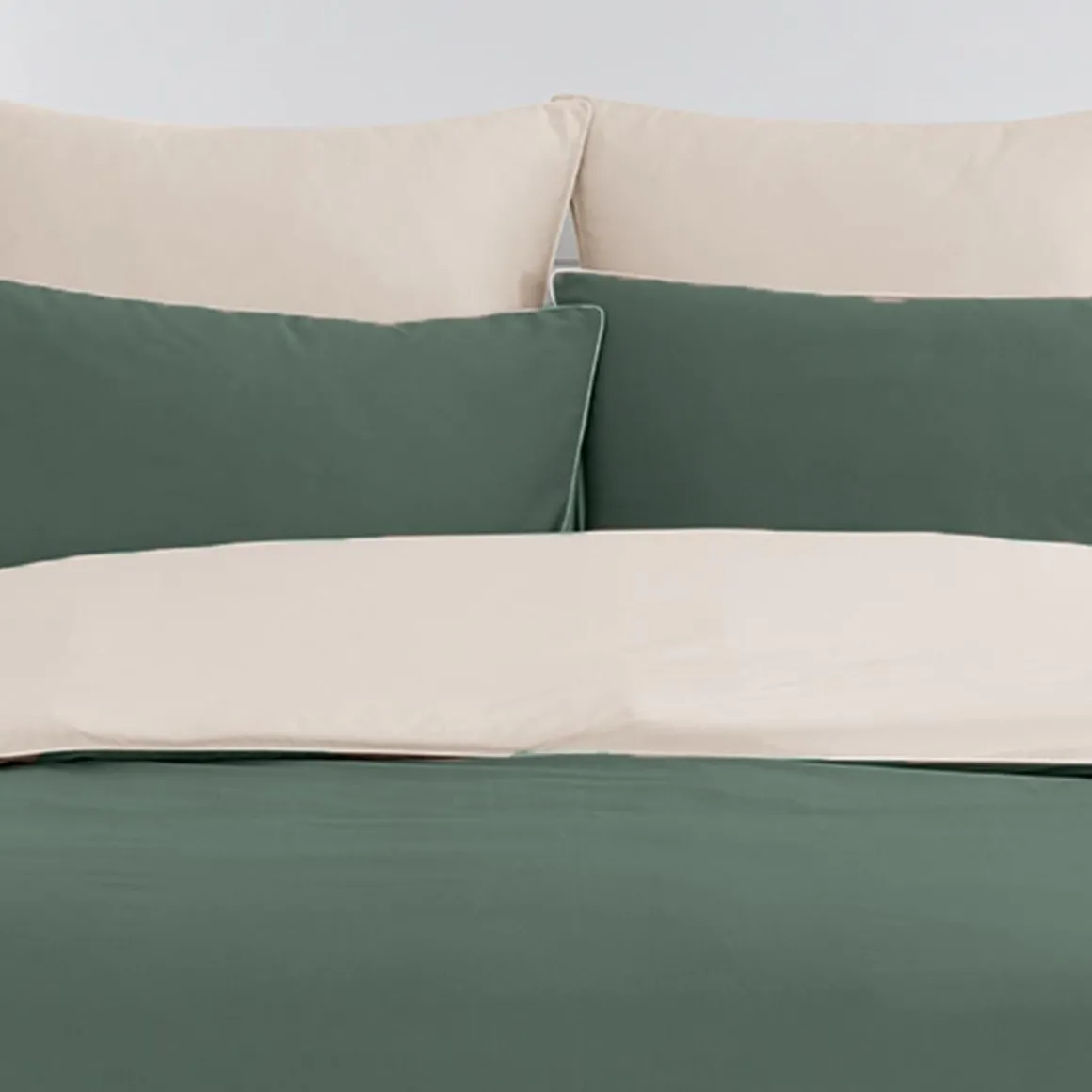Housse de couette bicolore en percale coton DOZMARY