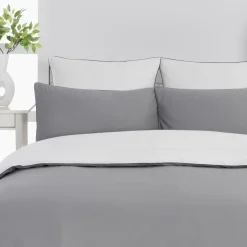 Housse de couette bicolore en percale coton DOZMARY