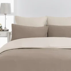 Housse de couette bicolore en percale coton DOZMARY