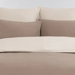 Housse de couette bicolore en percale coton DOZMARY
