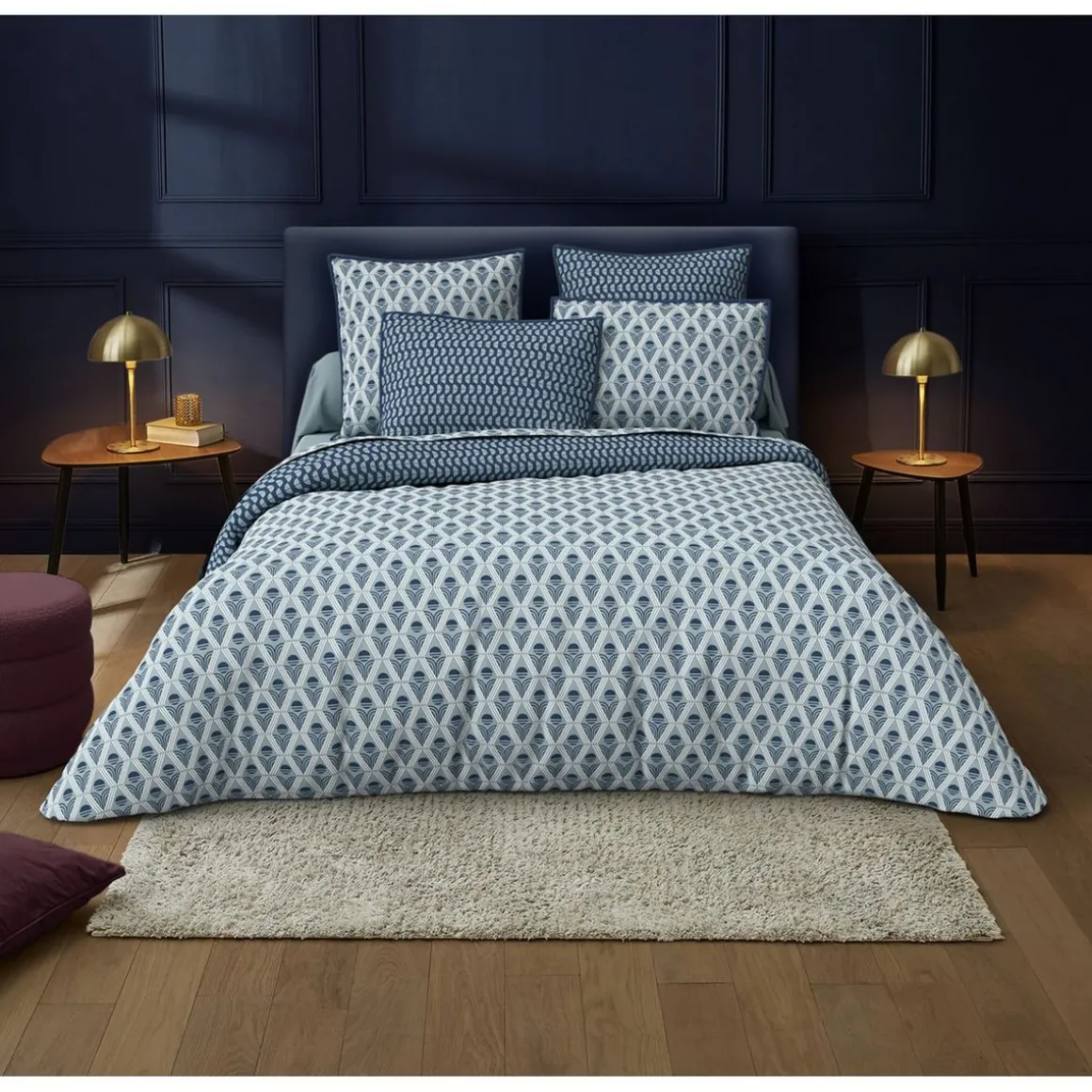 Housse de couette en coton imprimé 57 fils SAPHIRE