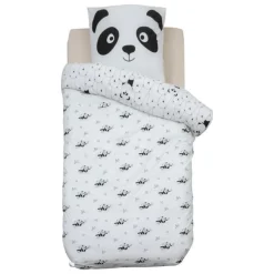 Housse de couette enfant 140x200 Panda + taie coton 57 fils