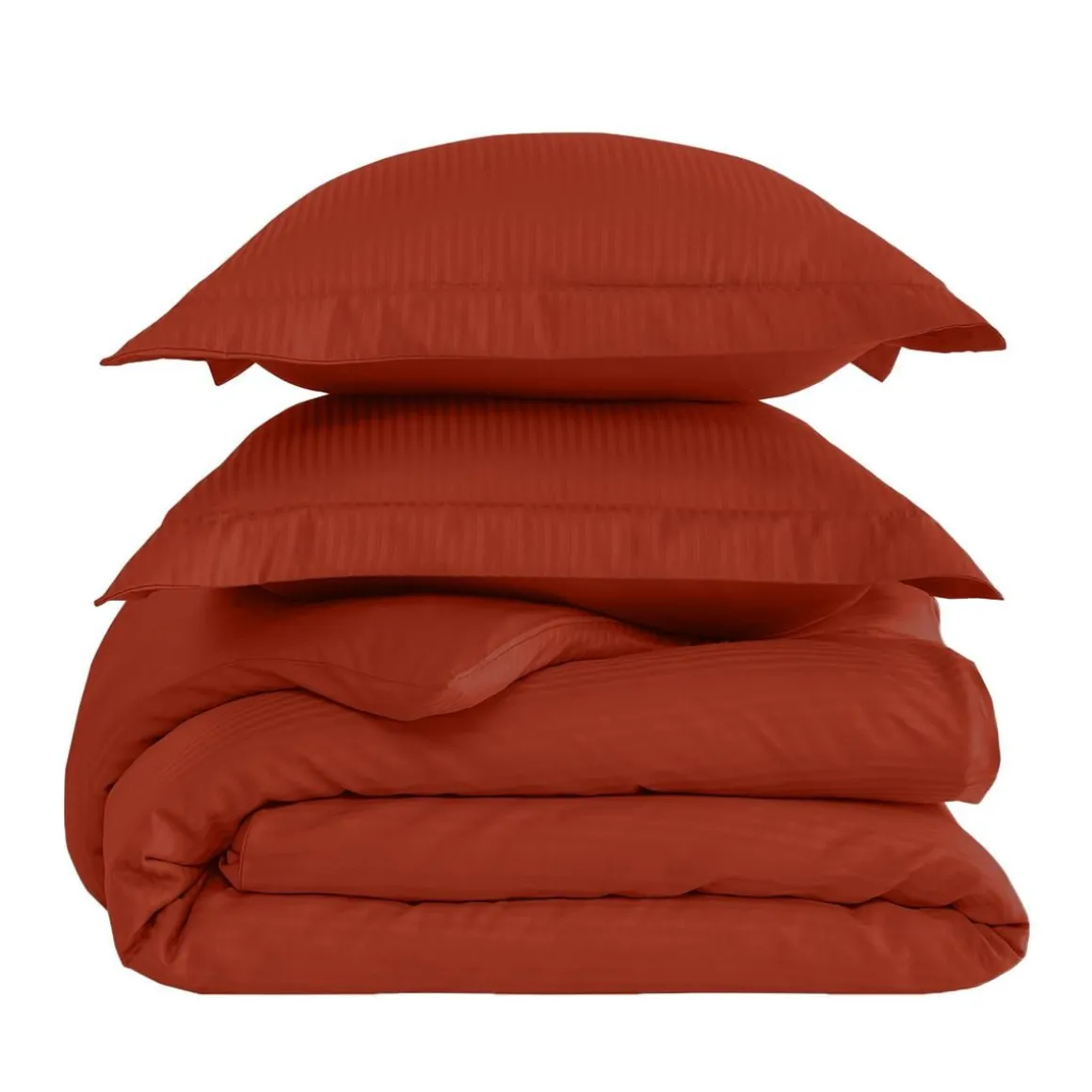 Housse de couette rayée réversible satin de coton VERSAILLES