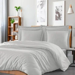 Housse de couette rayée réversible satin de coton VERSAILLES