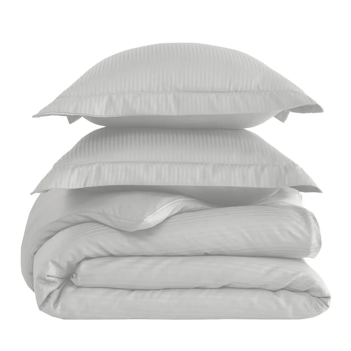 Housse de couette rayée réversible satin de coton VERSAILLES