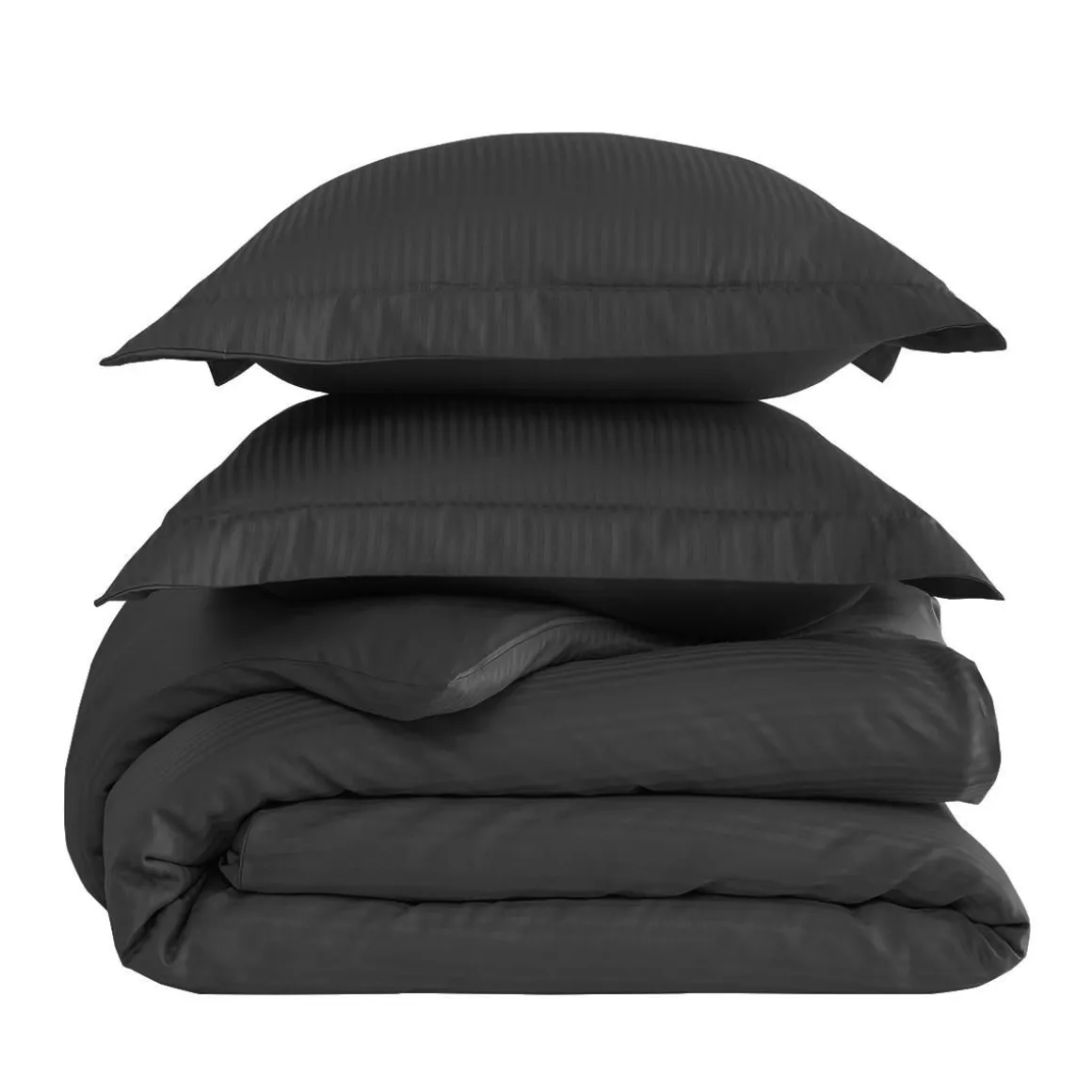 Housse de couette rayée réversible satin de coton VERSAILLES