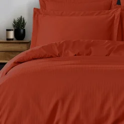 Housse de couette rayée réversible satin de coton VERSAILLES