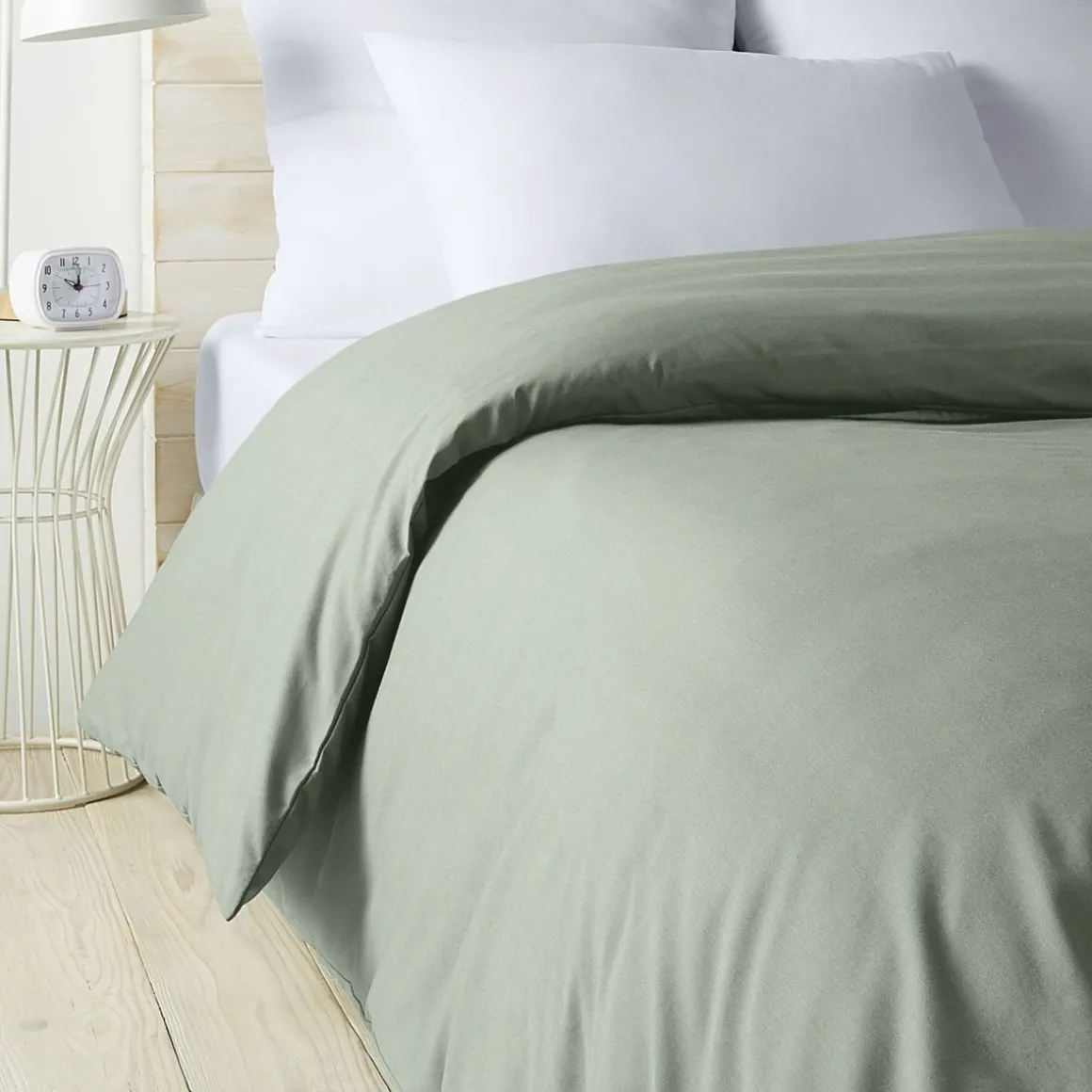 Housse de couette unie en percale de coton