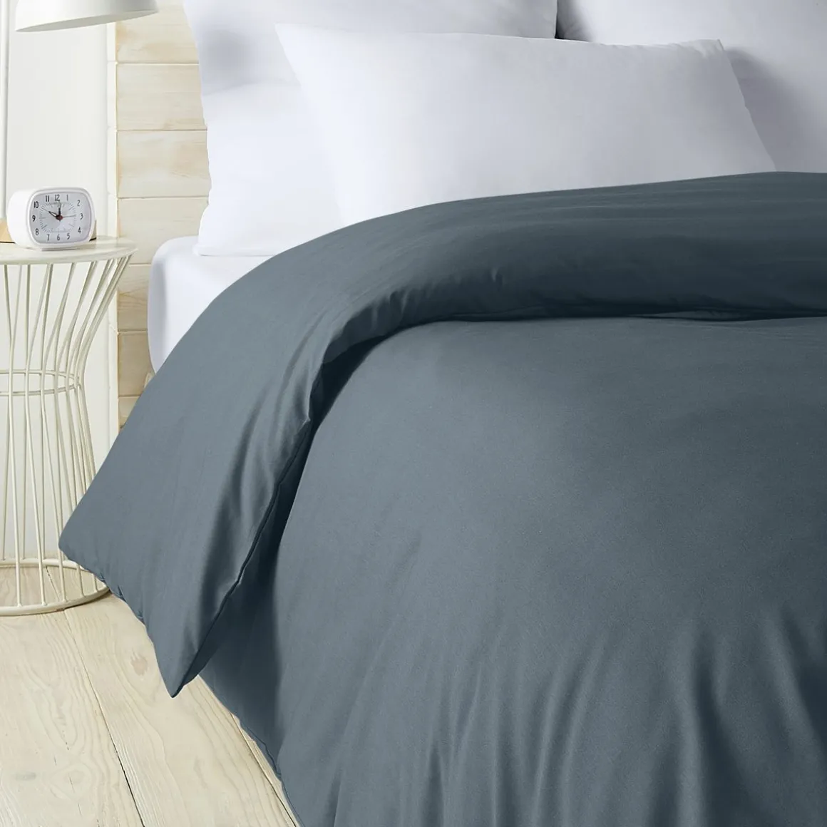 Housse de couette unie en percale de coton 70 fils - collection permanente
