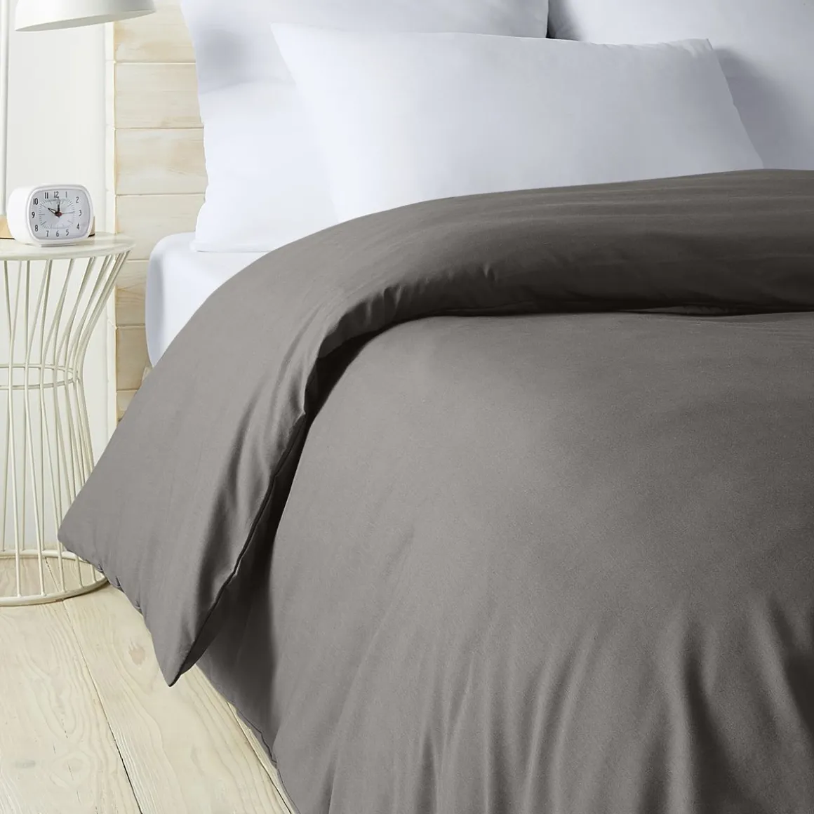 Housse de couette unie en percale de coton 70 fils - collection permanente