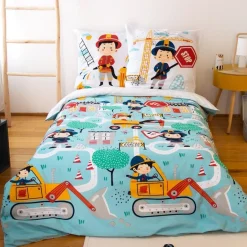 Housse de couette 140x200 + 1 taie Fuego coton adouci 57 fils