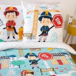 Housse de couette 140x200 + 1 taie Fuego coton adouci 57 fils