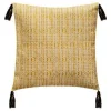 Housse de Coussin 4 Pompons 40x40cm Ocre