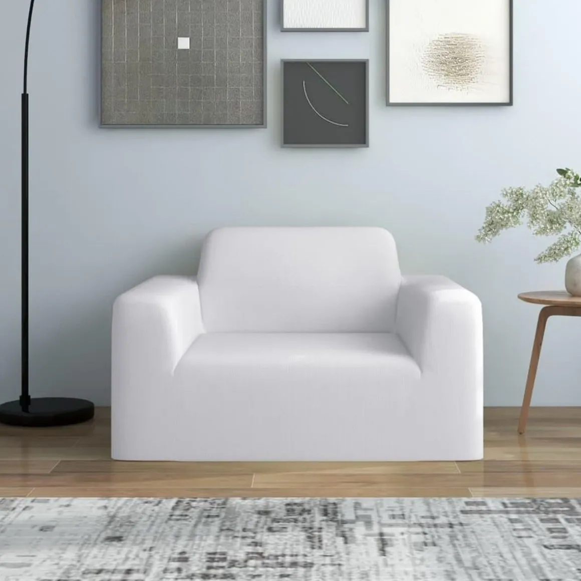 Housse extensible de canape Blanc Jersey de polyester