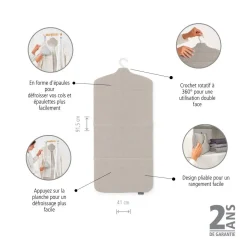 Housse table à repasser Planche défroisseur pliable Grey