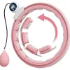 Hula Hoop fitness réglable dia. 76-113 cm - picots massage intégrés, segments amovibles - blanc rose