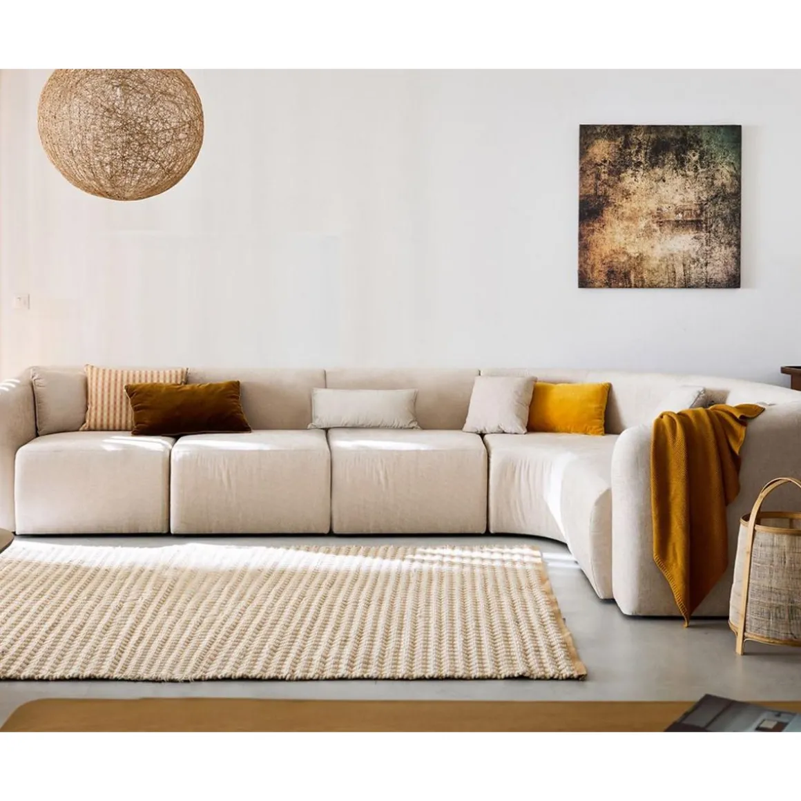 Ikare - canapé modulable d'angle droit - 6 places - en tissu