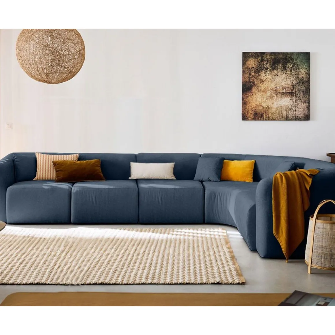 Ikare - canapé modulable d'angle droit - 6 places - en tissu