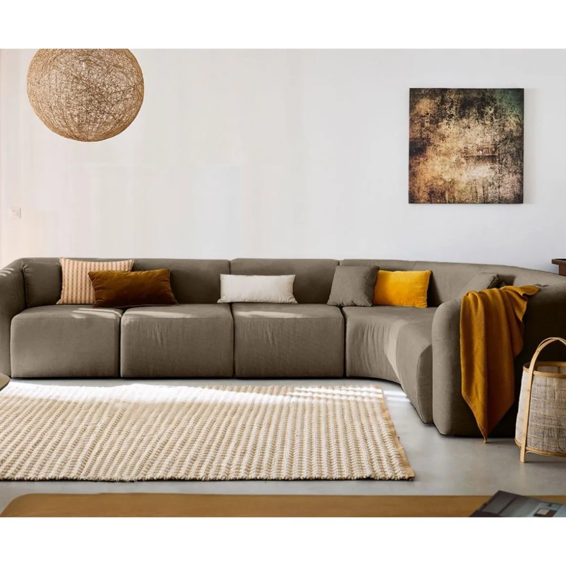 Ikare - canapé modulable d'angle droit - 6 places - en tissu