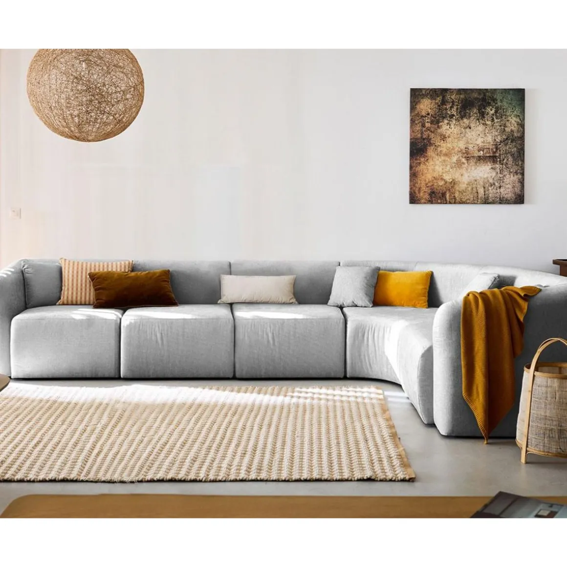 Ikare - canapé modulable d'angle droit - 6 places - en tissu