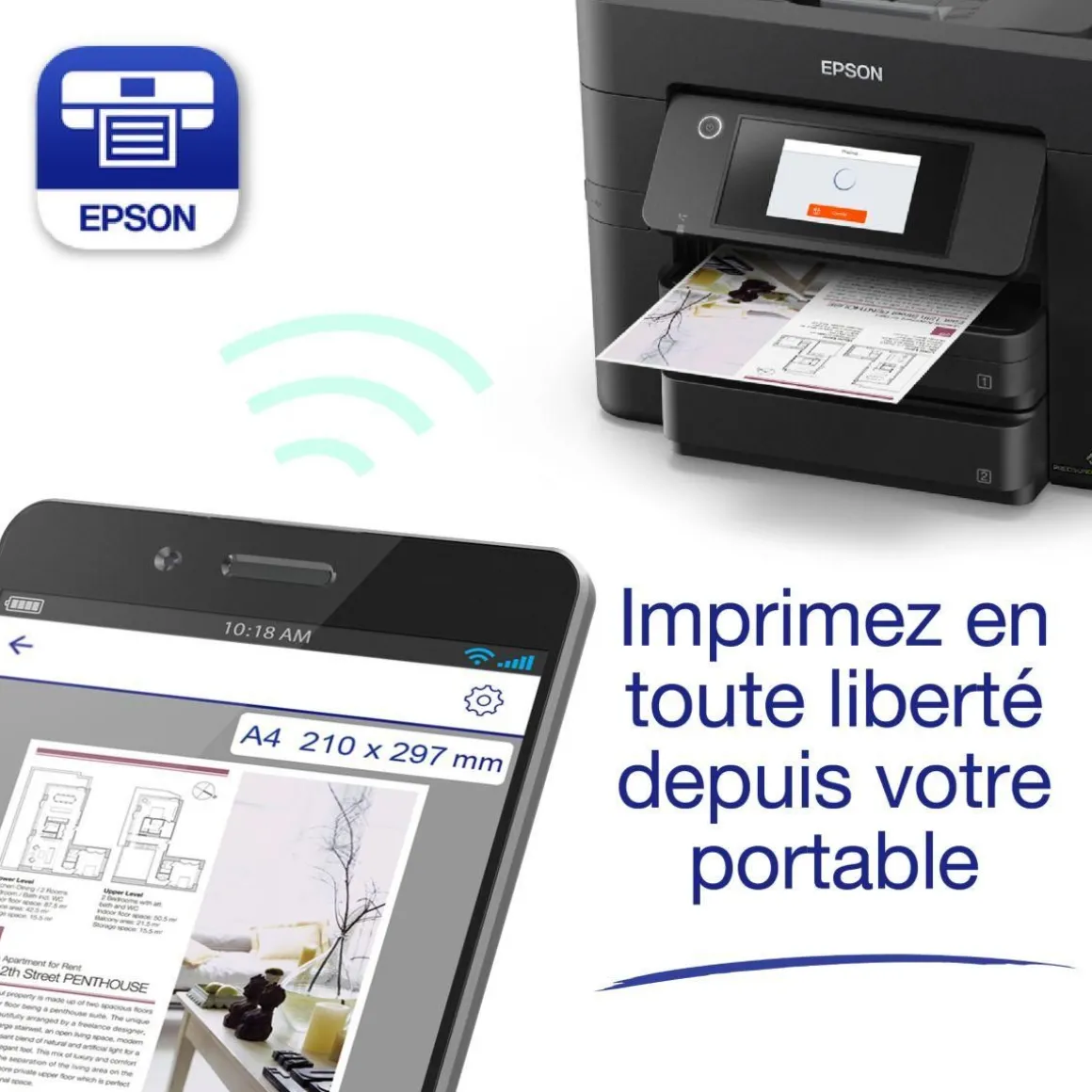 Imprimante jet d'encre WorkForce WF-4830DTWF