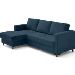 Jake - canapé d'angle gauche 4 places convertible avec coffre en fausse fourrure