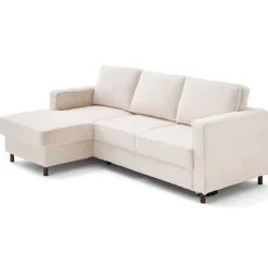 Jake - canapé d'angle gauche 4 places convertible avec coffre en fausse fourrure