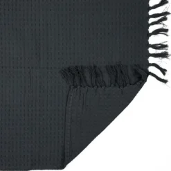 Jeté de Canapé Gaufré 130x160cm Gris Anthracite