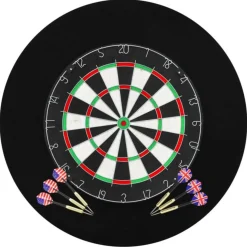 Jeu de cibles professionnel en sisal avec 6 fléchettes