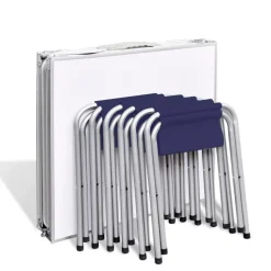 Jeu de table pliable de camping et 6 tabourets 180x60 cm