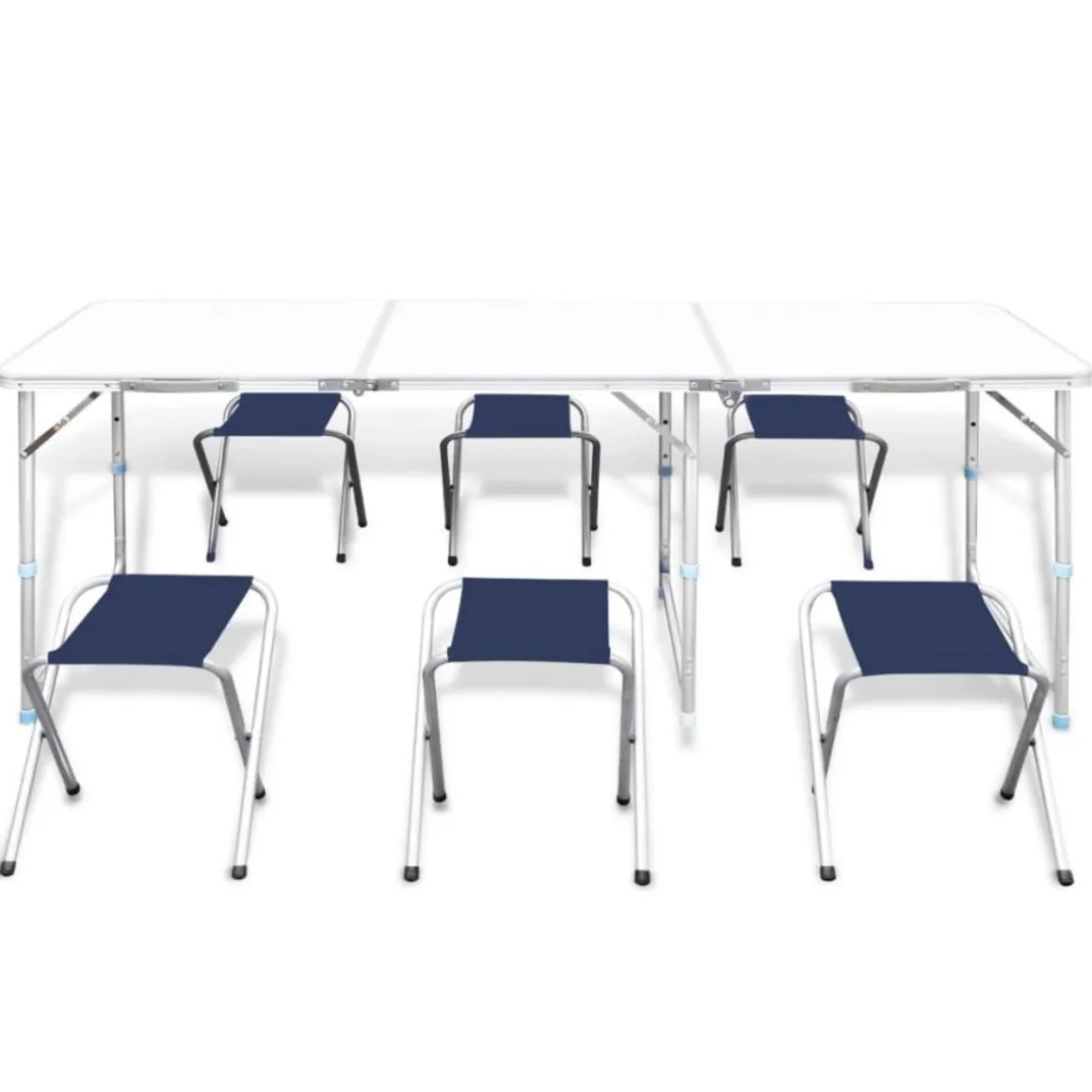 Jeu de table pliable de camping et 6 tabourets 180x60 cm