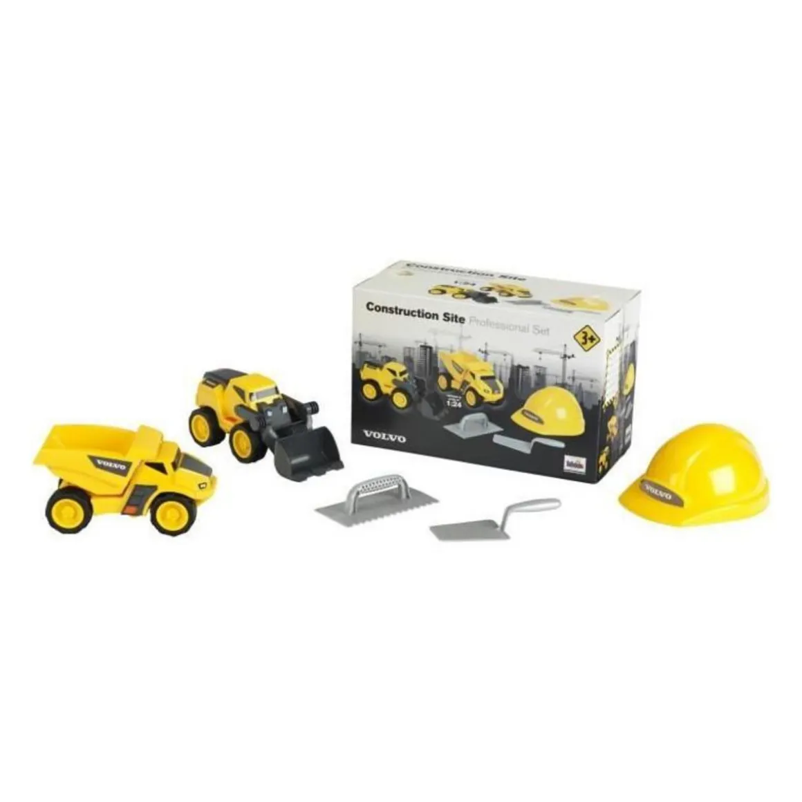 Jouet de chantier - KLEIN - Set de chantier Volvo Power avec casque, 5 pieces - Plastique de grande qualité, tres résistant.