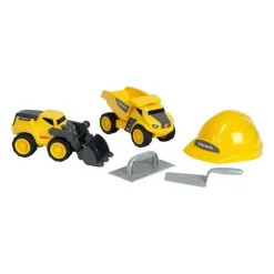 Jouet de chantier - KLEIN - Set de chantier Volvo Power avec casque, 5 pieces - Plastique de grande qualité, tres résistant.