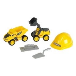 Jouet de chantier - KLEIN - Set de chantier Volvo Power avec casque, 5 pieces - Plastique de grande qualité, tres résistant.