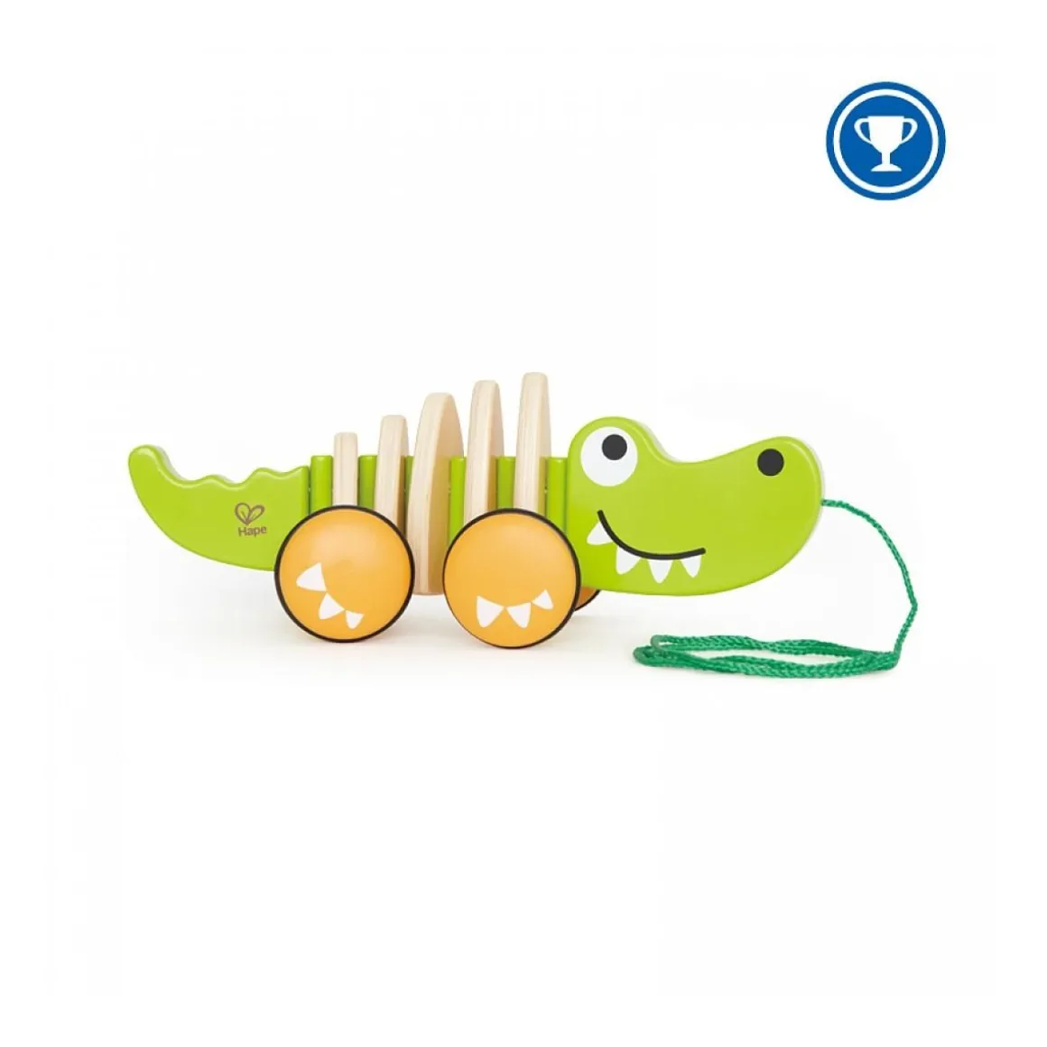 Jouet en bois crocodile à tirer pour enfants - Amusant et éducatif