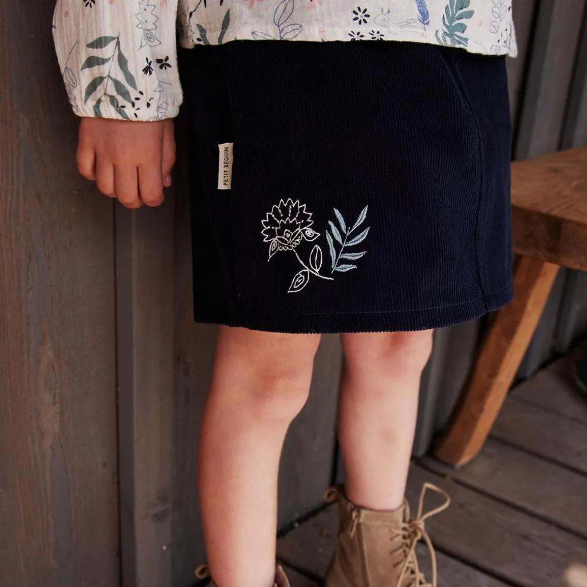 Jupe enfant en velours côtelé Belle de Nuit