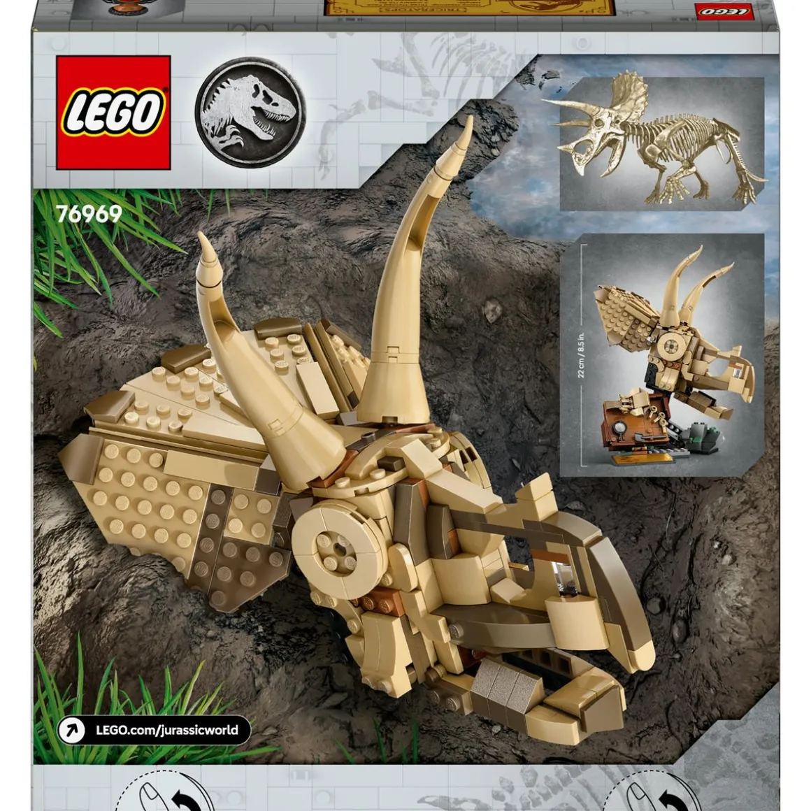 Jurassic World 76969 - Fossile de Dinosaure - Le crâne de Triceratops