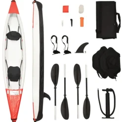 Kayak gonflable rouge 424x81x31 cm polyester