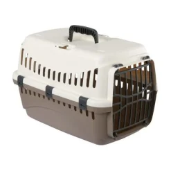 KERBL Box de transport Expedition pour chien - 48x32x32cm - Creme et taupe