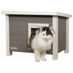 Kerbl Maison pour chats Eli 57 x 45 x 43 cm Gris et blanc