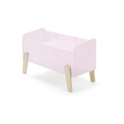 KIDDY Rose Lit simple ave sommier + Chevet + Etagères 45cm et 65cm + Coffre à jouets