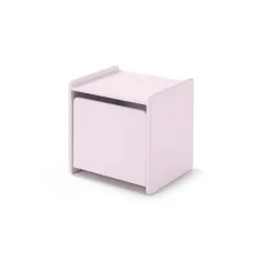 KIDDY Rose Lit simple ave sommier + Chevet + Etagères 45cm et 65cm + Coffre à jouets