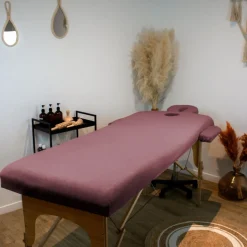 Kit complet de housses pour table de massage - Éponge - Vieux rose