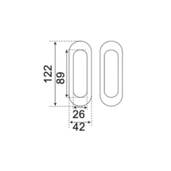 Kit cuvettes ovales pour porte à galandage - Bec de cane - Inox