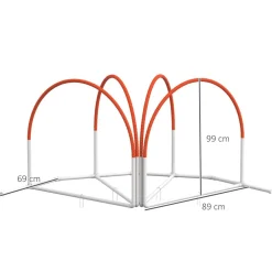 Kit d'agilité pour chien 4 pièces - hooper agility - arceaux entrainement, obstacle, sac de transport inclus - orange