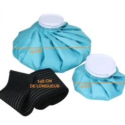 Kit de 2 poches de glace réutilisables chaud-froid avec sangle pour toutes parties du corps
